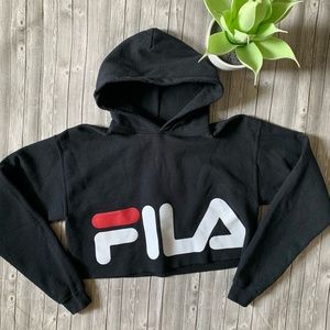 Fila Sweaters - Fila Crop Hoodie Sweatshirt Fila Sweaters - Fila Crop Hoodie Sweatshirt